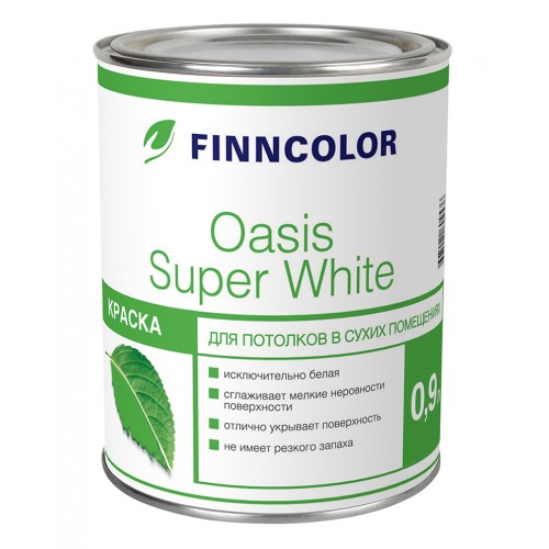 Краска Оasis Super White 0.9л для потолков