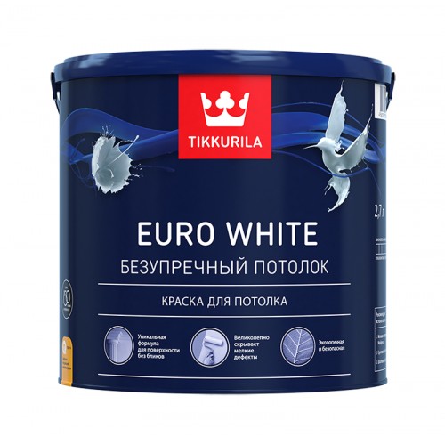 Краска акрилатная Euro White 2.7 л