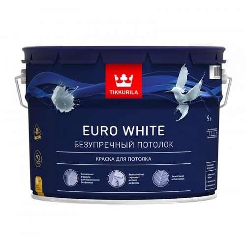 Краска акрилатная Euro White 9.0 л