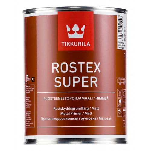 Грунт Rostex Super для ч/ц металлов, cерый, 1л.