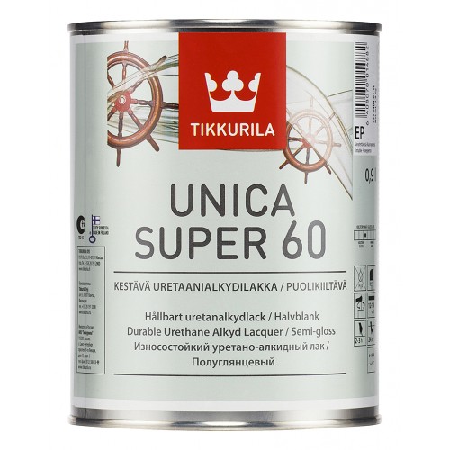 Лак уретано-алкидный Unica Super 60 п/гл. 0,9л.